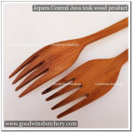 Jepara teakwood WOODEN FORK garpu kayu jati 18x2.5cm